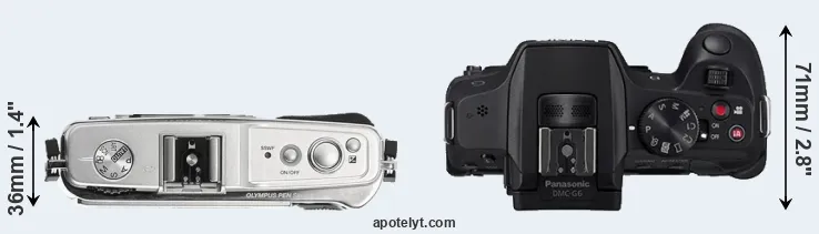 Compare E-P1 versus G6 top