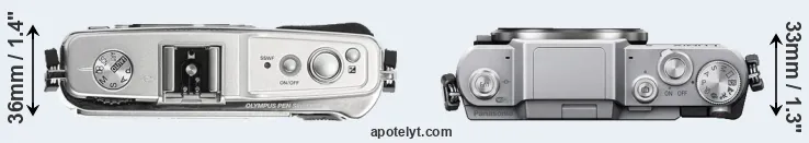 Compare E-P1 versus GF7 top