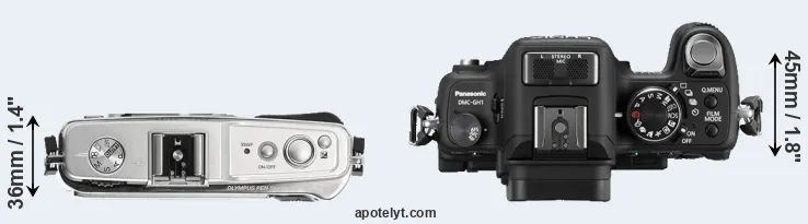 Compare E-P1 versus GH1 top