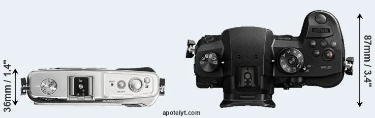 Compare E-P1 versus GH5 top