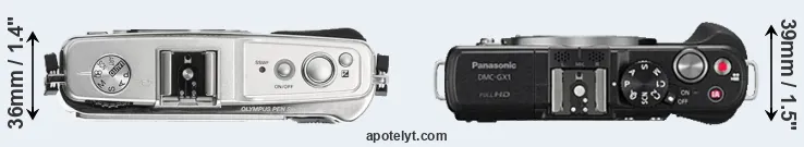 Compare E-P1 versus GX1 top