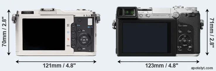 Comparison E-P1 or GX7 rear