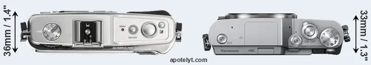 Compare E-P1 versus GX800 top