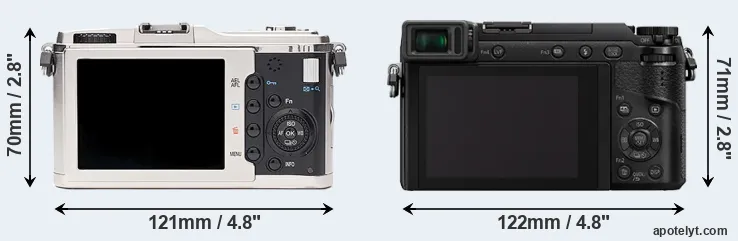 Comparison E-P1 or GX85 rear