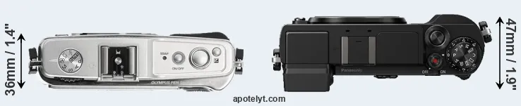 Compare E-P1 versus GX9 top