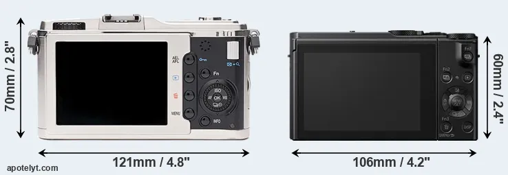 Comparison E-P1 or LX10 rear