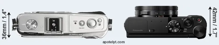 Compare E-P1 versus LX10 top