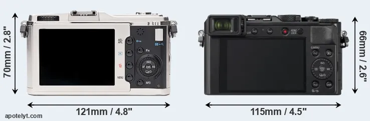 Comparison E-P1 or LX100 II rear