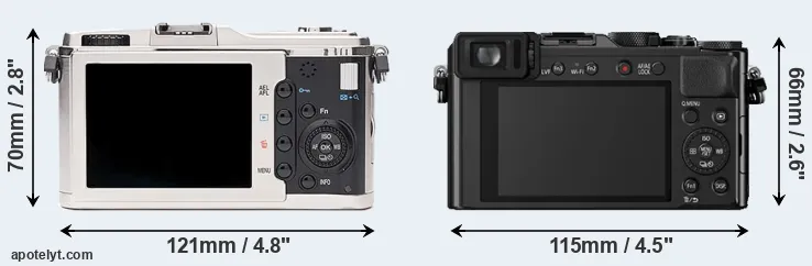 Comparison E-P1 or LX100 rear