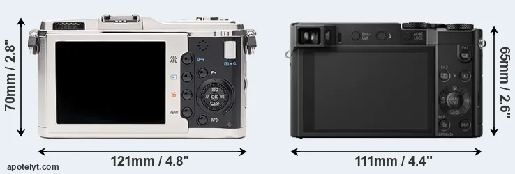 Comparison E-P1 or ZS100 rear