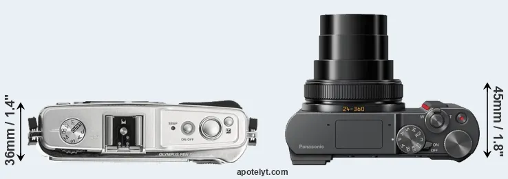 Compare E-P1 versus ZS200 top