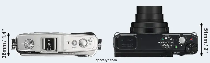 Compare E-P1 versus MX-1 top