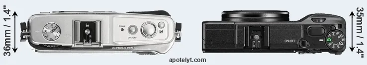 Compare E-P1 versus GR II top
