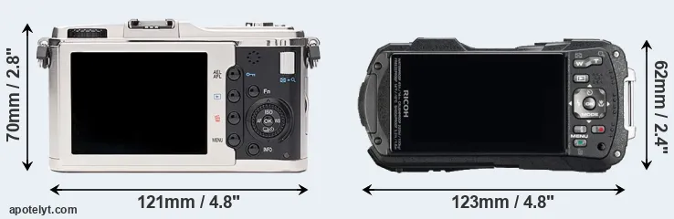 Comparison E-P1 or WG-60 rear