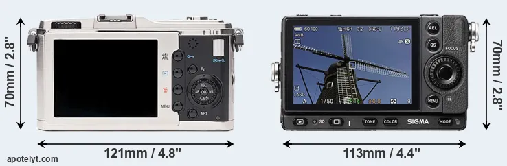 Comparison E-P1 or fp rear