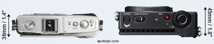 Compare E-P1 versus fp top