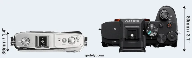 Compare E-P1 versus A7 IV top