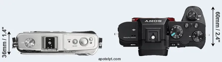 Compare E-P1 versus A7R II top