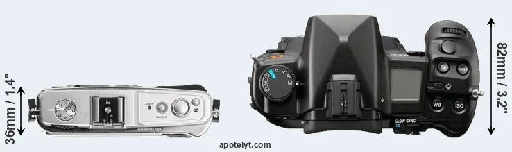 Compare E-P1 versus A900 top