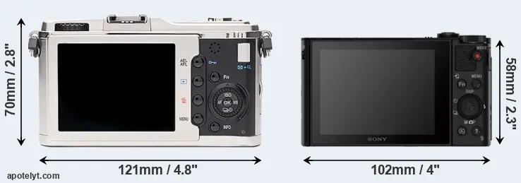 Comparison E-P1 or HX80 rear