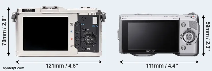 Comparison E-P1 or NEX-5 rear