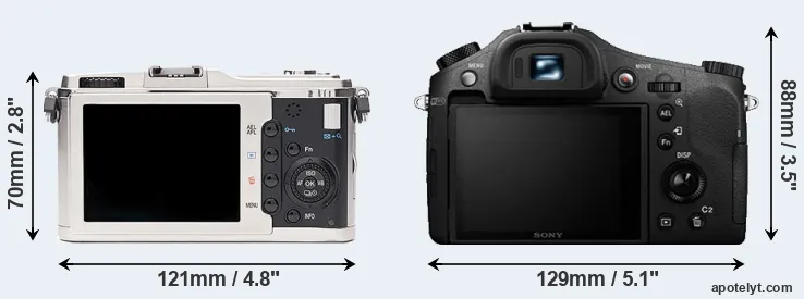 Comparison E-P1 or RX10 II rear