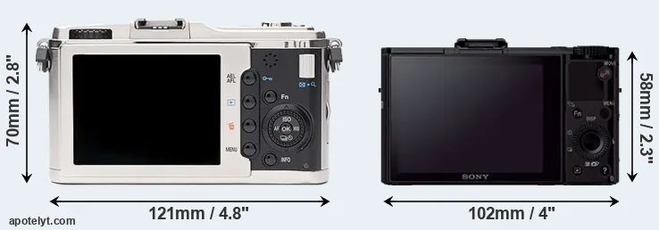Comparison E-P1 or RX100 II rear