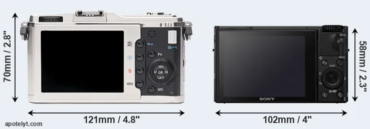 Comparison E-P1 or RX100 IV rear