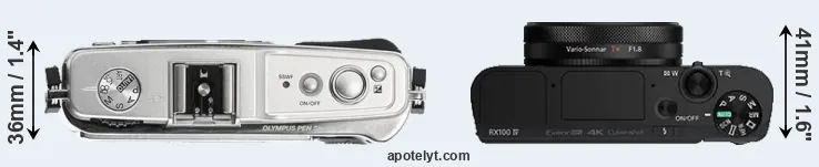 Compare E-P1 versus RX100 IV top