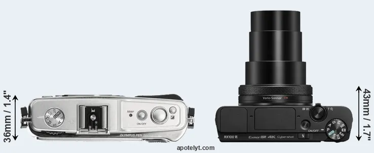 Compare E-P1 versus RX100 VI top