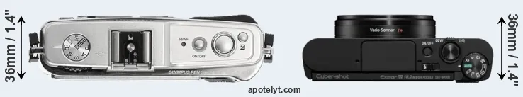 Compare E-P1 versus WX800 top