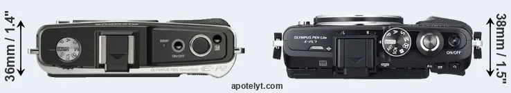Compare E-P2 versus E-PL7 top