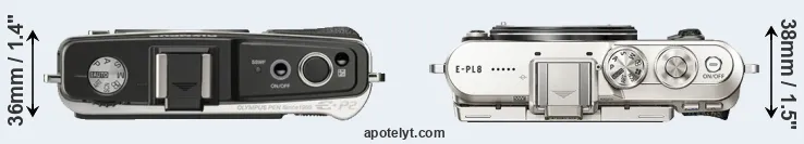 Compare E-P2 versus E-PL8 top