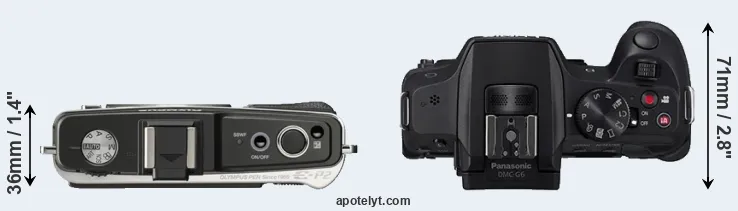 Compare E-P2 versus G6 top