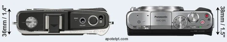Compare E-P2 versus GF6 top
