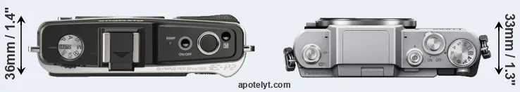 Compare E-P2 versus GF7 top