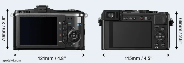 Comparison E-P2 or LX100 rear