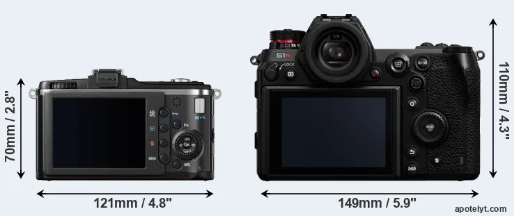 Comparison E-P2 or S1R rear