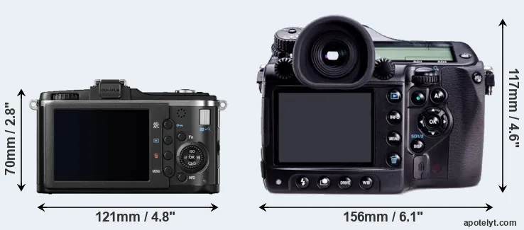 Comparison E-P2 or 645D rear