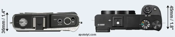 Compare E-P2 versus A6000 top