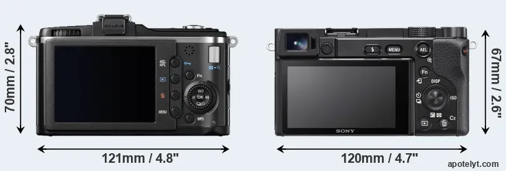Comparison E-P2 or A6100 rear
