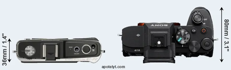 Compare E-P2 versus A7 IV top