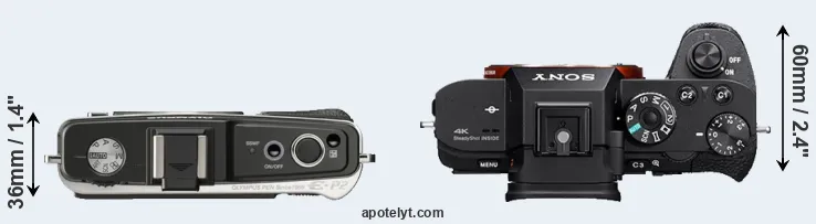 Compare E-P2 versus A7S II top