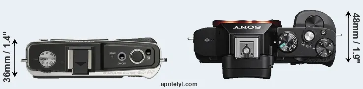 Compare E-P2 versus A7S top
