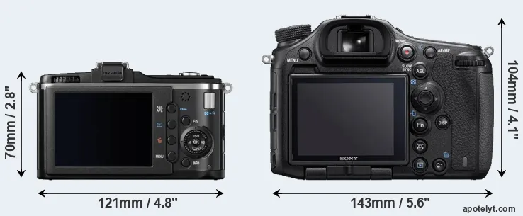 Comparison E-P2 or A99 II rear