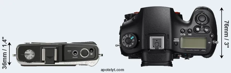 Compare E-P2 versus A99 II top
