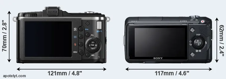 Comparison E-P2 or NEX-3 rear