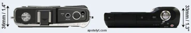 Compare E-P2 versus NEX-3 top