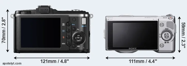 Comparison E-P2 or NEX-5 rear