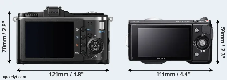 Comparison E-P2 or NEX-5N rear